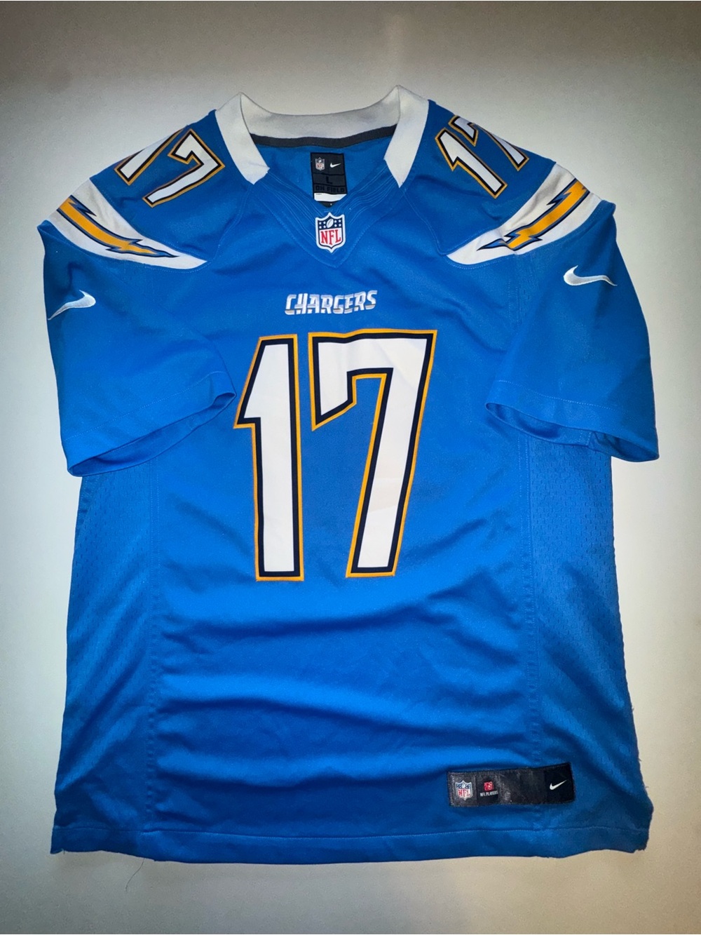 Chargers Philip Rivers #17 Nike On Field Jersey Menâs Large NFL Powder Blue